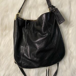 Fossil black leather bag